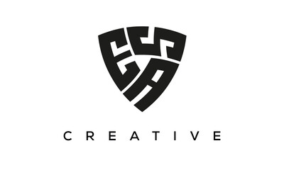 Shield letters EAS creative logo