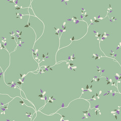 seamless pattern of branches and leaves