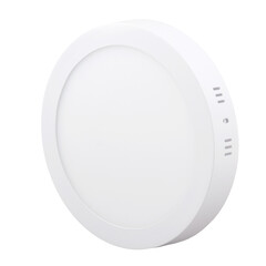 powerful round surface mounted LED lamp for mounting on the ceiling without logo on a white isolated background