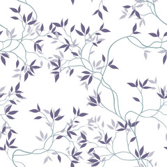 seamless pattern of branches and leaves