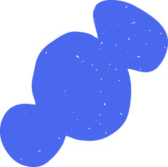 Modern Blue Abstract Doodle Decorative Element