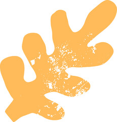 Modern Abstract Yellow Doodle Geometric Shape Decorative Element