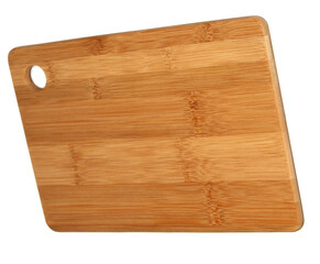Cutting Board for bread. Wooden. Through hole. On an isolated white background