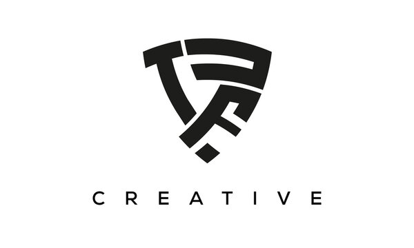Shield letters TFU creative logo	