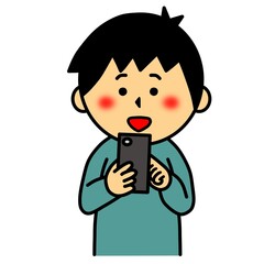 スマートフォン　操作　男性