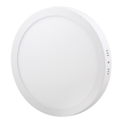 powerful round surface mounted LED lamp for mounting on the ceiling without logo on a white isolated background