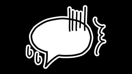 困ったようなイメージの白色のフチがついたフキダシ