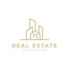Real Estate Logo Design Vector. Good for Real Estate, Construction, Apartment, Building, House and Architecture r