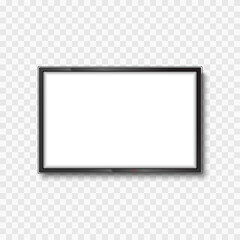 Ralistic TV or monitor on transparent background. Vector