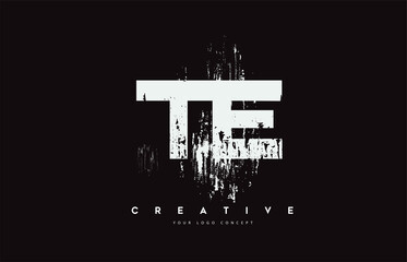 Fototapeta premium TE T E Grunge Brush Letter Logo Design in White Colors Vector Illustration.