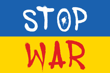 Stop War in Ukraine. No War flag. Pray for peace Ukraine. Vector illustration