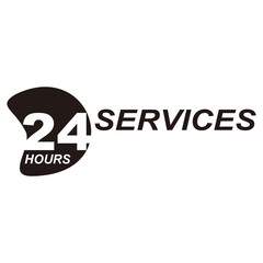 24 hour service logo vector icon. Standby 247 sign daynight services button symbol