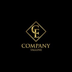luxury initial CE logo design