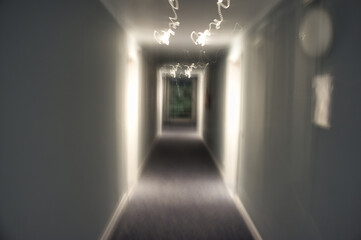 interior corridor of a nightmare building