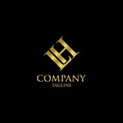 luxury letter LH logo design