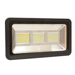 outdoor powerful black LED lamp without logo on a white isolated background