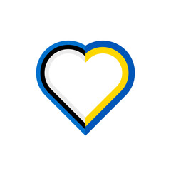 heart ribbon icon of estonia and ukraine flags. vector illustration isolated on white background