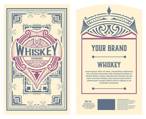 Whiskey label with old frames