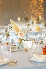 table setting.  Decorating tables. Wedding decor. Holiday dishes. Catering. dishes