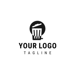 trash can icon vector logo template