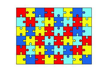 World Autism Awareness Day. colorful puzzle vector.