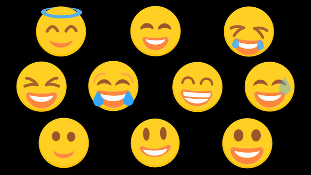 Animated Face Smiling Emoticons Video Overlay