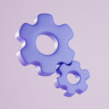 gears and cogs illustration, Setting 3D Icon. simple 3d cogwheel model high res. 3D Render