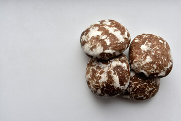 Delicious gingerbread on a white background