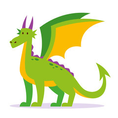 Isolated medieval dragon cartoon flat design Vector illustration