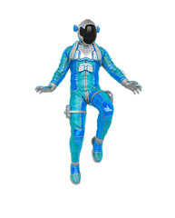 astronaut explorer is floating and landing