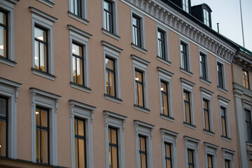 facade of an building with windows