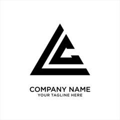 LC letter logo design triangle shape