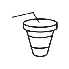 Vector linear icon with paper cup