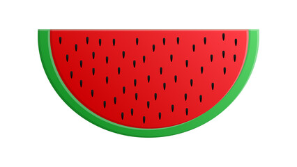 watermelon with seeds on a white background,  illustration. an appetizing berry, a slice of red watermelon with a green crust for eating. fruit plate. berry treat
