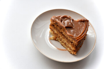 Delicious chopped honey cake with boiled condensed milk