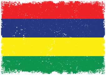Illsutrated of mauritius grunge flag - 494279889