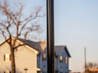 Freshly painted street sign pole