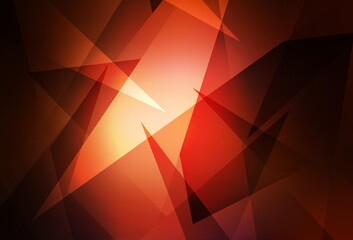 Dark Red vector backdrop with lines, triangles.