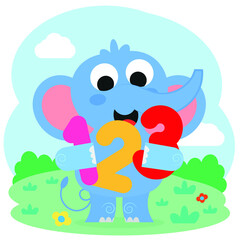 Vector, drawing on numbers for children