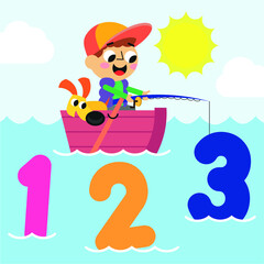 Vector, drawing on numbers for children