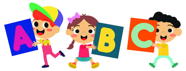 Vector, drawing on alphabet for children