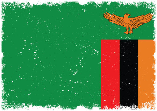 Drapeau Zambien Grunge