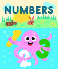 Vector, drawing on numbers for children