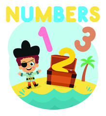 Vector, drawing on numbers for children