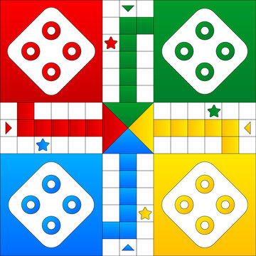 Ludo game vector illustration design. Vector ludo game board. ludo board design. ludo 3d board design.
