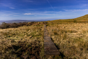 Obraz premium The International Appalachian Trail, North Sperrin Way section/Ulster Way, Dungiven to Castlerock hiking trail. County Londonderry, Causeway coast and Glens, Northern Ireland