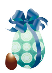 deux œufs de pâques en chocolat 