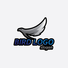 Birds and swallow dove logo design and vector animal wings and flying bird