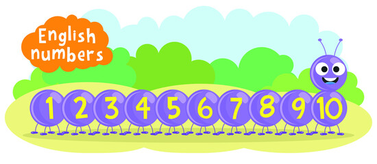 Poster on English numbers for children