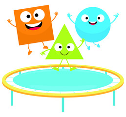 Cute pirate on shapes for kids